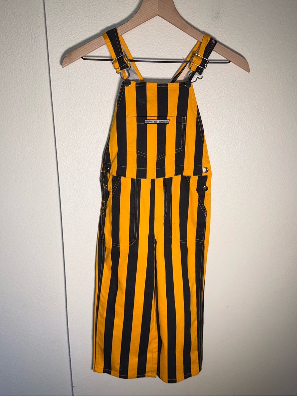 GAME BIBS Tailgate Hawkeye Steelers Striped Gold & Black Kids Overalls 4T